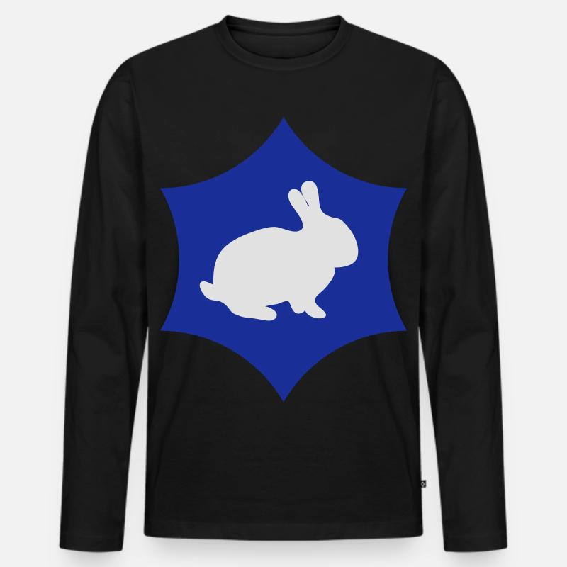 Hasen Logo - Männer Premium Bio Langarmshirt - Schwarz
