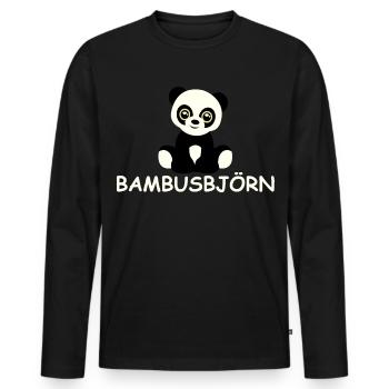 Bambus-Björn - Männer Premium Bio Langarmshirt - Schwarz - Vorne - Nico (187cm)