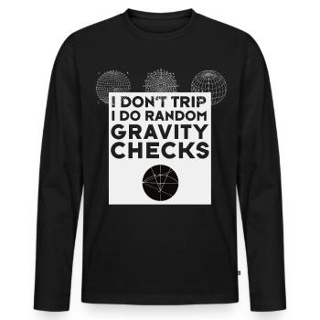 ballot attraction astronomie physique calcul mathématique - T-shirt manches longues Premium bio Homme - noir - Devant - Nico (187cm)