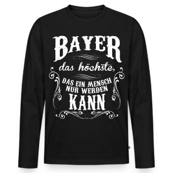 Bayer - Männer Premium Bio Langarmshirt - Schwarz - Vorne - Nico (187cm)