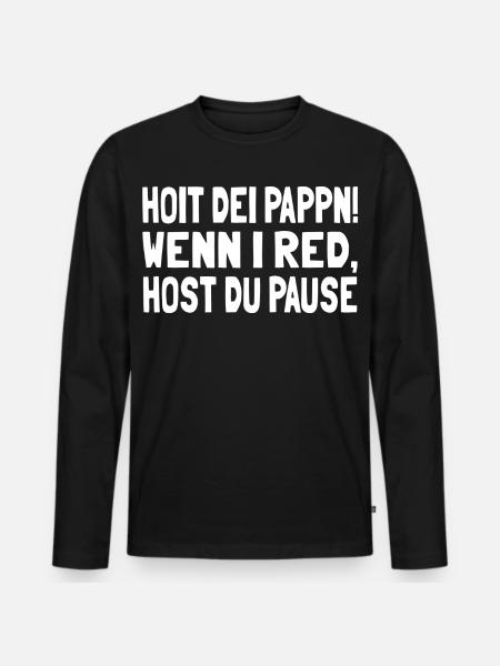 Hoit dei Pappn - Männer Premium Bio Langarmshirt - Schwarz