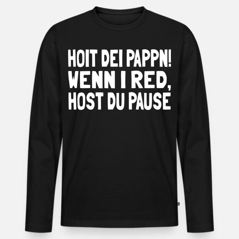 Hoit dei Pappn - Männer Premium Bio Langarmshirt - Schwarz
