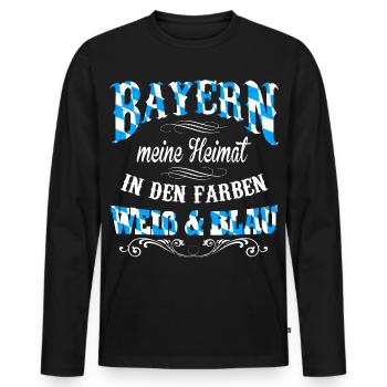 Bayern - Meine Heimat - Männer Premium Bio Langarmshirt - Schwarz - Vorne - Nico (187cm)