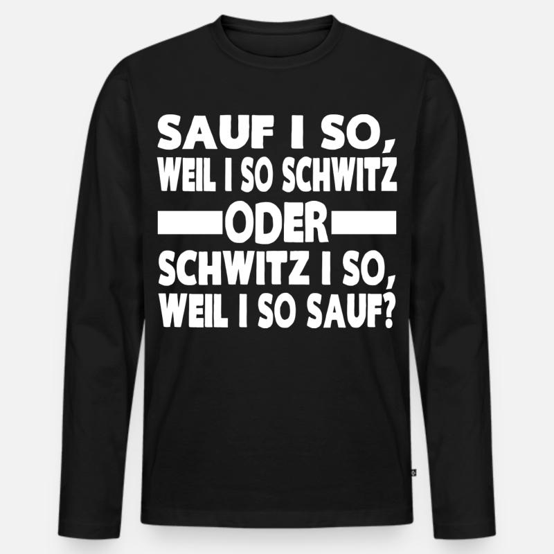 SAUF I SO - Männer Premium Bio Langarmshirt - Schwarz