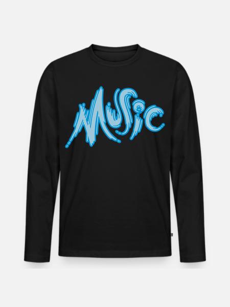 Music - Männer Premium Bio Langarmshirt - Schwarz