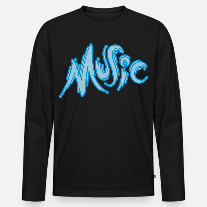 Music - Männer Premium Bio Langarmshirt - Schwarz