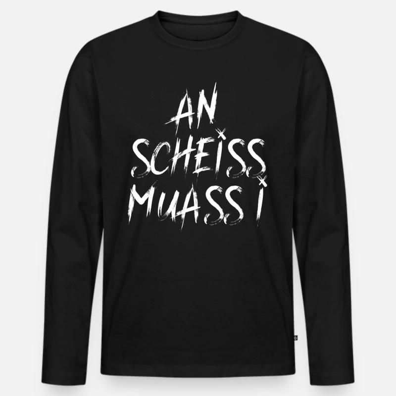 AN SCHEISS MUASS I - Männer Premium Bio Langarmshirt - Schwarz