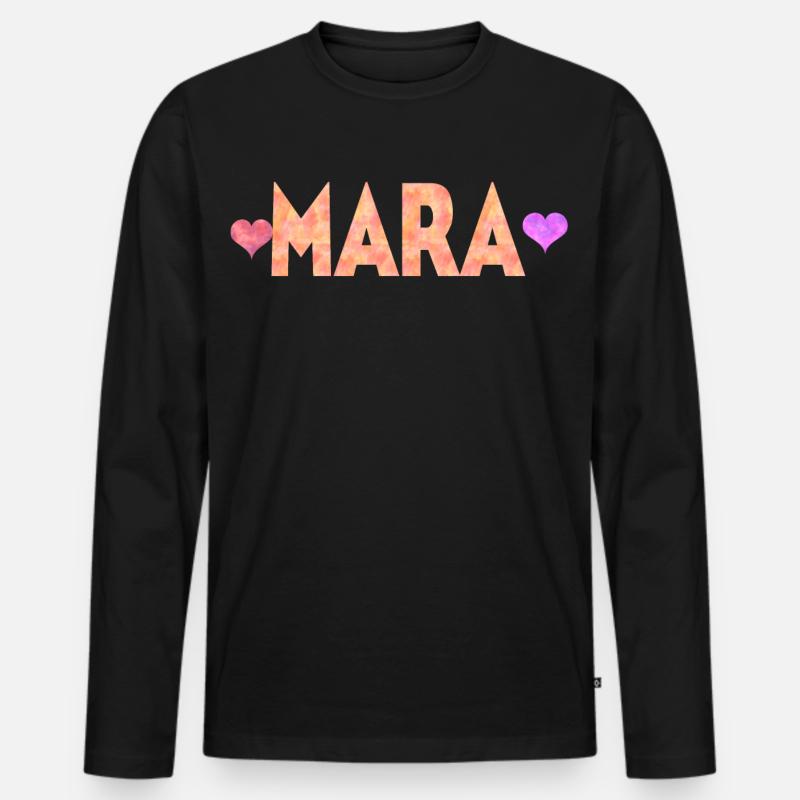 Mara - Männer Premium Bio Langarmshirt - Schwarz