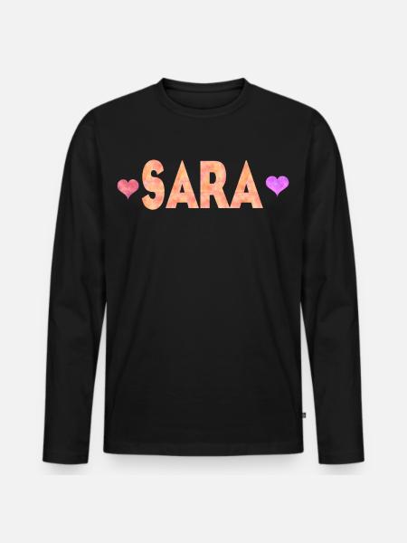 Sara - T-shirt manches longues Premium bio Homme - noir