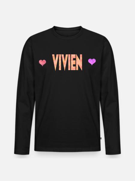 Vivien - T-shirt manches longues Premium bio Homme - noir