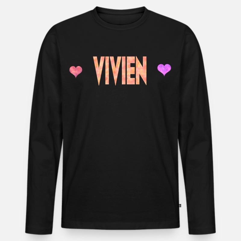Vivien - Männer Premium Bio Langarmshirt - Schwarz