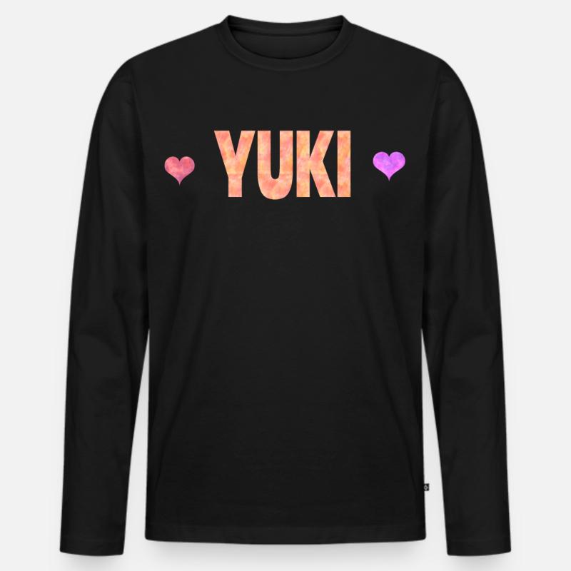 Yuki - Männer Premium Bio Langarmshirt - Schwarz
