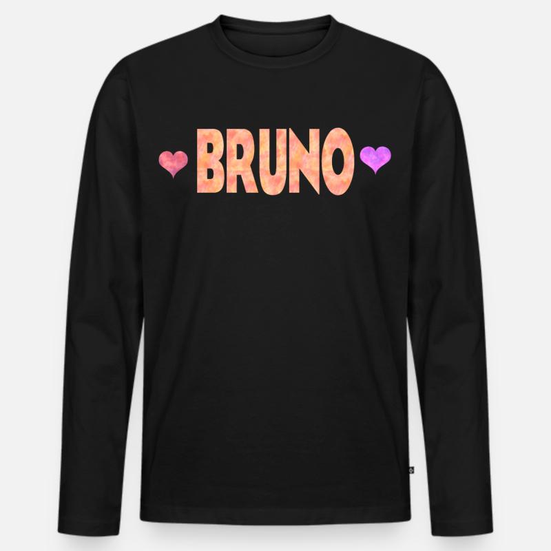 Bruno - Männer Premium Bio Langarmshirt - Schwarz