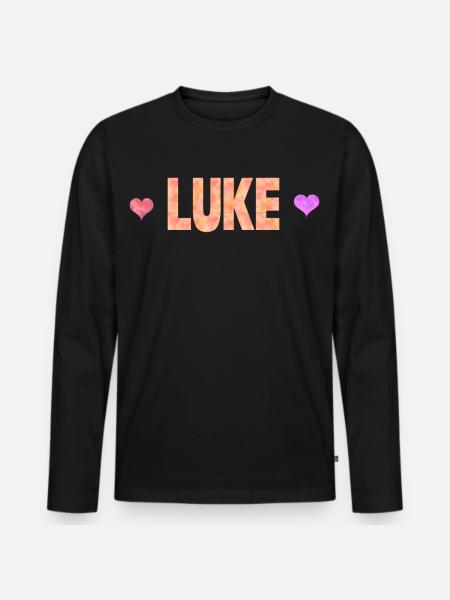 Luke - Männer Premium Bio Langarmshirt - Schwarz