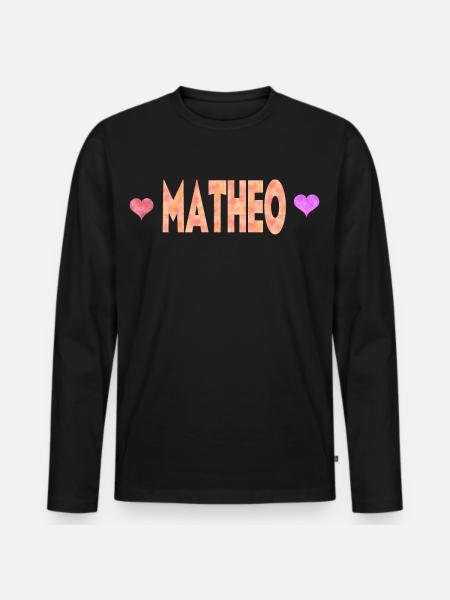 Matheo - Männer Premium Bio Langarmshirt - Schwarz