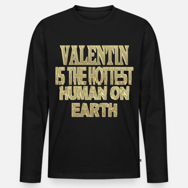 Valentin - Männer Premium Bio Langarmshirt - Schwarz