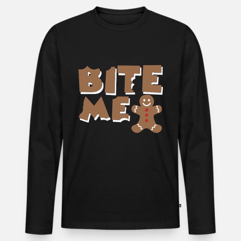 bite me - Männer Premium Bio Langarmshirt - Schwarz