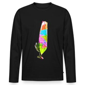 Bunter Windsurfer - T-shirt manches longues Premium bio Homme - noir - Devant - Nico (187cm)