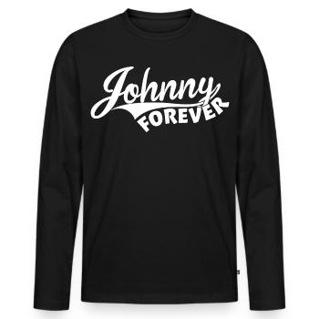 Johnny Forever - T-shirt manches longues Premium bio Homme - noir - Devant - Nico (187cm)