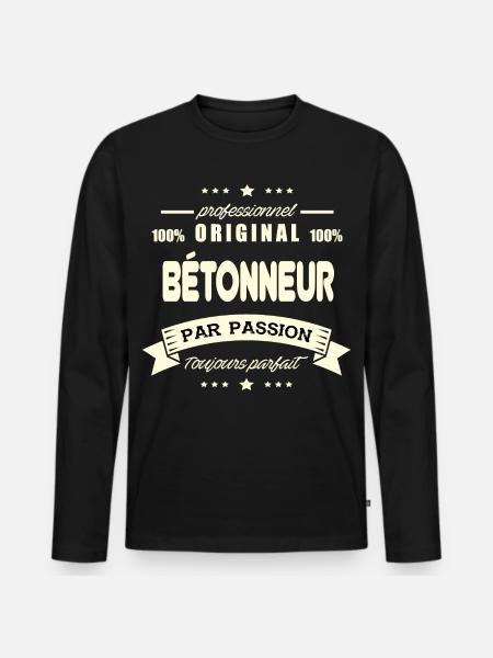 Bétonneur Original - T-shirt manches longues Premium bio Homme - noir