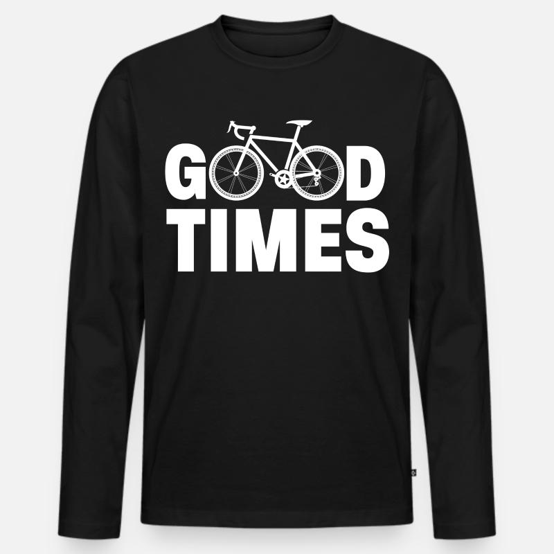 Radfahren - Gute Zeiten - Männer Premium Bio Langarmshirt - Schwarz