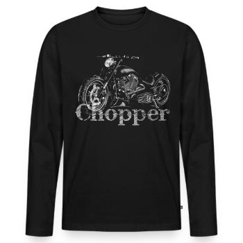 chopper - Männer Premium Bio Langarmshirt - Schwarz - Vorne - Nico (187cm)