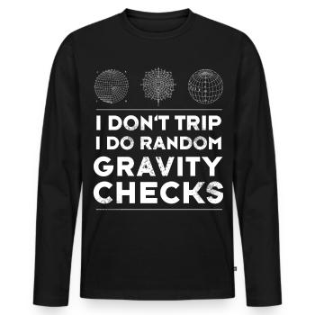 Nerd Physicien Mathématiques Expérience Sci-Fiction Dicton - T-shirt manches longues Premium bio Homme - noir - Devant - Nico (187cm)