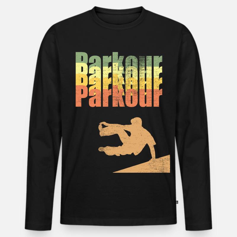 Parkour - Männer Premium Bio Langarmshirt - Schwarz