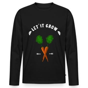 carotte grandir jardin fermier jardinier jardinier - T-shirt manches longues Premium bio Homme - noir - Devant - Nico (187cm)