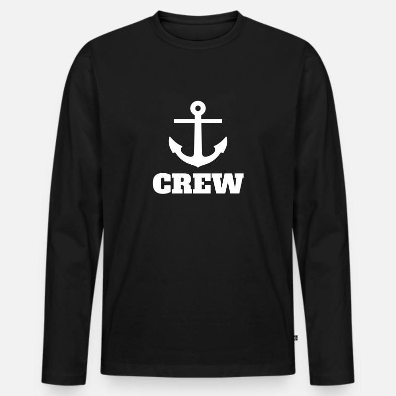 Segel-Crew - Männer Premium Bio Langarmshirt - Schwarz