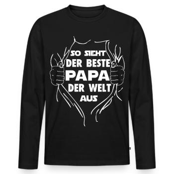 So sieht der beste Papa der welt aus - T-shirt manches longues Premium bio Homme - noir - Devant - Nico (187cm)