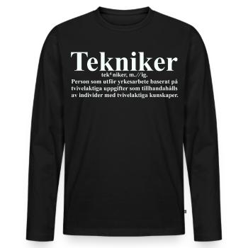 Tekniker - T-shirt manches longues Premium bio Homme - noir - Devant - Nico (187cm)