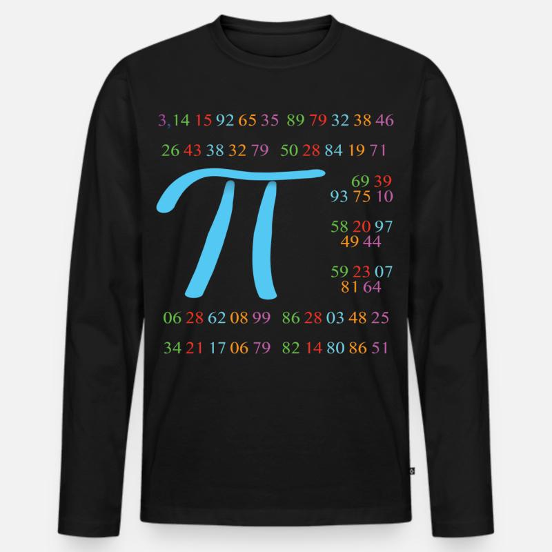 Pi mit 110 Nachkommastellen - Männer Premium Bio Langarmshirt - Schwarz