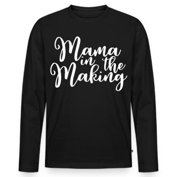 Maman en devenir - T-shirt manches longues Premium bio Homme - noir - Devant - Nico (187cm)