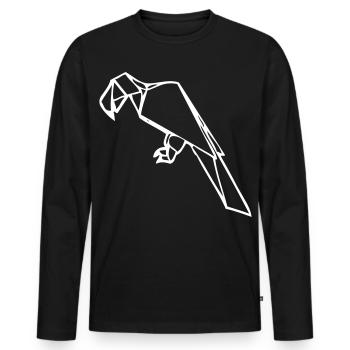 Ara | Parrot | Origami - Men's Premium Organic Long Sleeve Shirt - black - Front - Nico (187cm)