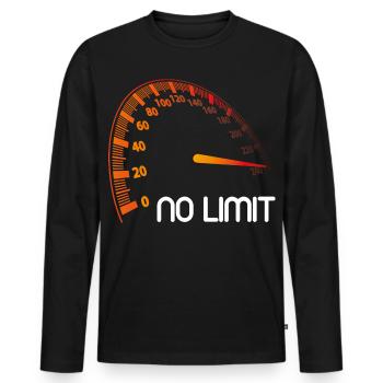 Tacho - No Limit - Männer Premium Bio Langarmshirt - Schwarz - Vorne - Nico (187cm)