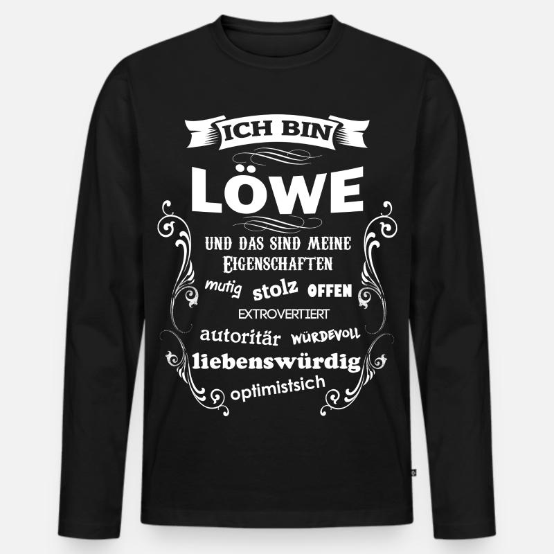 LÖWE - GEBURTSTAG - Männer Premium Bio Langarmshirt - Schwarz