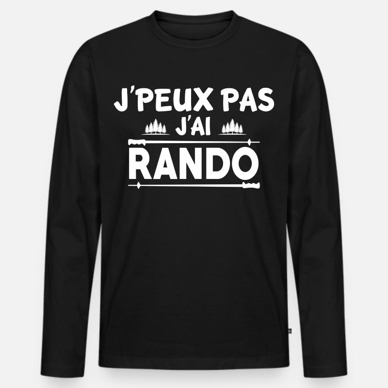 ICH KANN NICHT. - Männer Premium Bio Langarmshirt - Schwarz