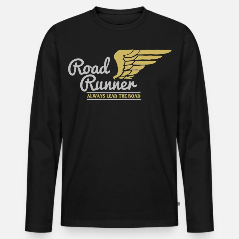 Biker Bild - Männer Premium Bio Langarmshirt - Schwarz
