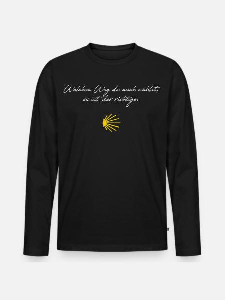 Der Weg - Jakobsweg Camino - Männer Premium Bio Langarmshirt - Schwarz