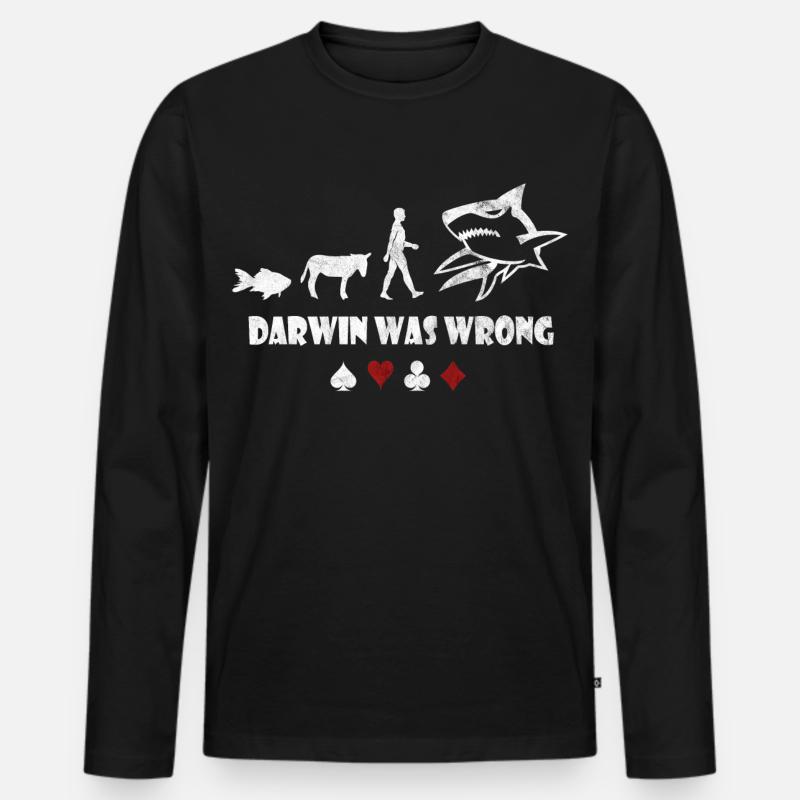 Poker - Männer Premium Bio Langarmshirt - Schwarz