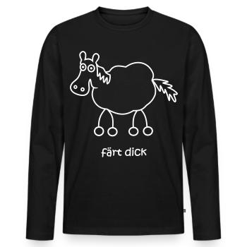 färt dick, färt, fertig, Pferd dick, dickes Pferd - Männer Premium Bio Langarmshirt - Schwarz - Vorne - Nico (187cm)