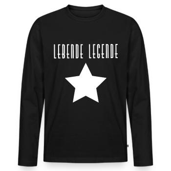 Living legend - Men's Premium Organic Long Sleeve Shirt - black - Front - Nico (187cm)