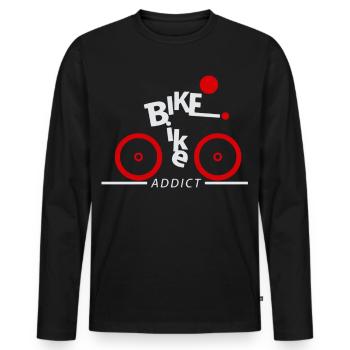 Bicycle Mountain Bike Downhill - Men's Premium Organic Long Sleeve Shirt - black - Front - Nico (187cm)