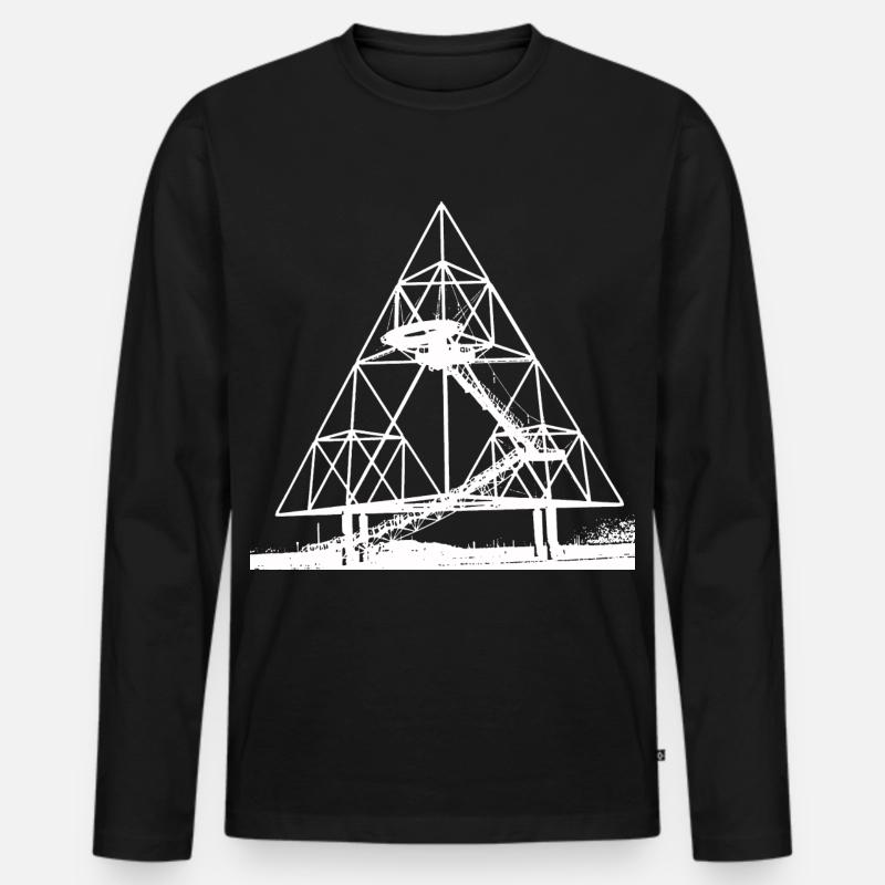 TETRAEDER WEISS - Männer Premium Bio Langarmshirt - Schwarz