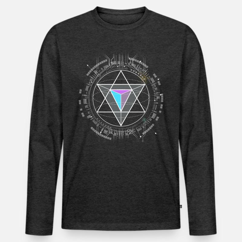 nerd cpu pyramid illuminati game wow hacker code Men's Premium Organic Long Sleeve Shirt
