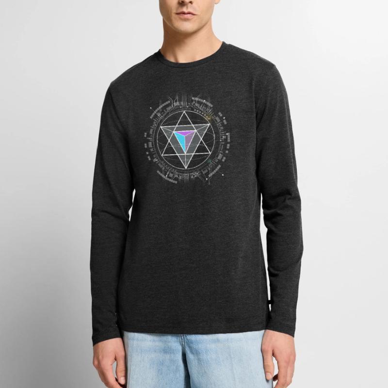 nerd CPU pyramide illuminati game wow hacker code Männer Premium Bio Langarmshirt