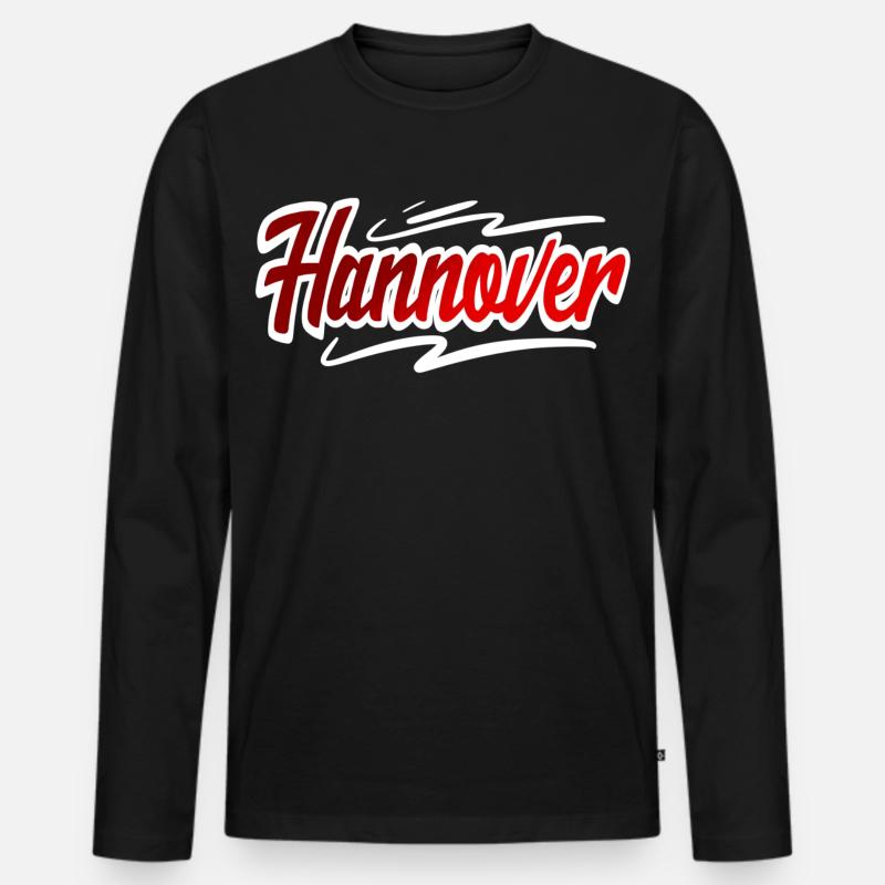Hannover - Männer Premium Bio Langarmshirt - Schwarz