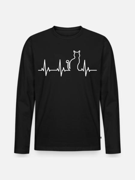 Music for cats - Men's Premium Organic Long Sleeve Shirt - black