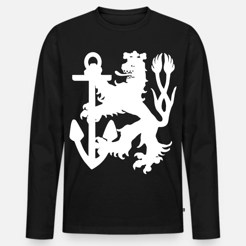 Düsseldorf - Düsseldorfer Löwe - Männer Premium Bio Langarmshirt - Schwarz